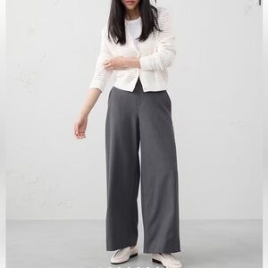 Banana Republic Charcoal Wide-Leg Pants